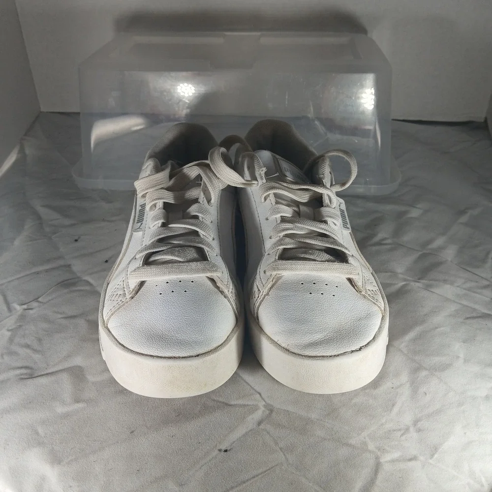 Puma Smash Platform‎ White Pink Youth Size 4 Toddler Sneakers Shoes